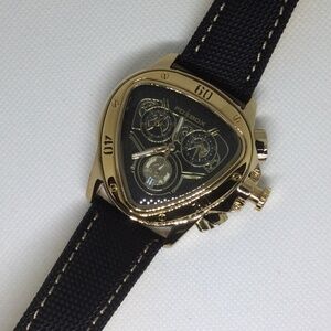 Gold & Black Men's Dress Racing Watch